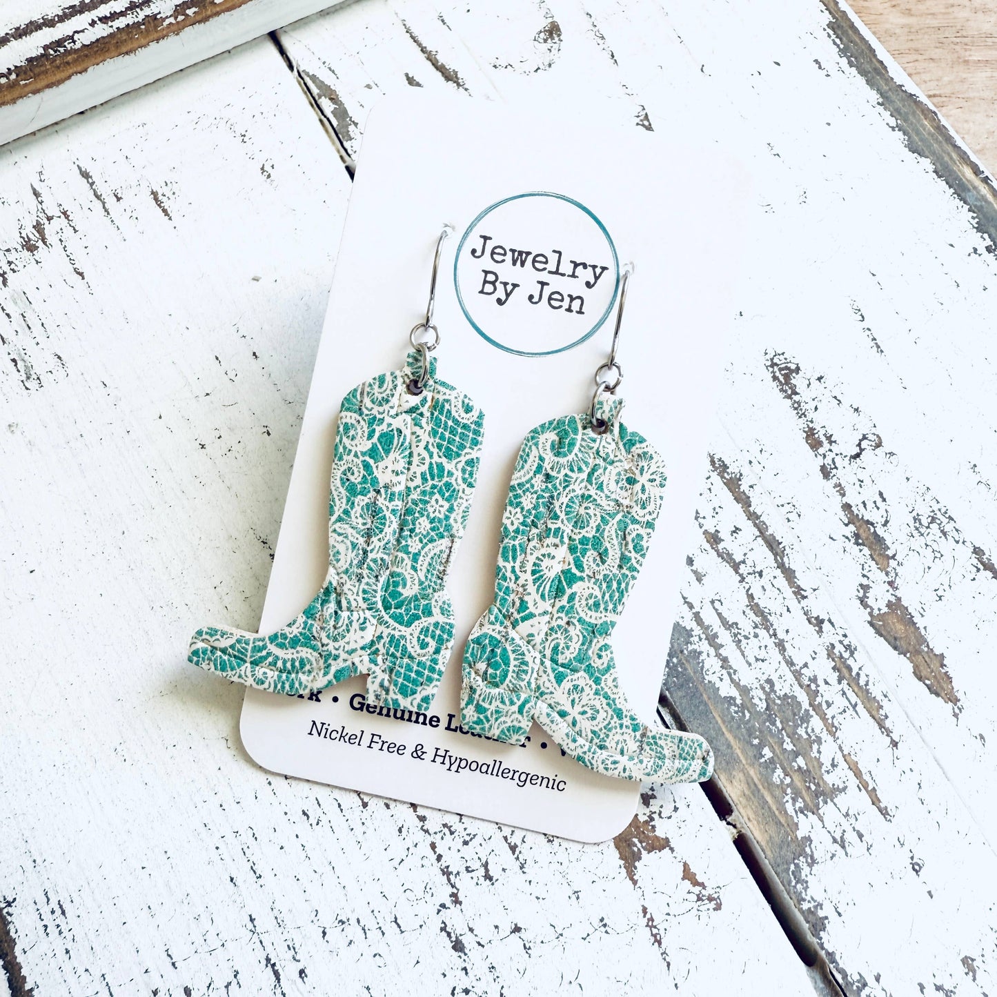 Cowgirl Boots: Aqua Lace