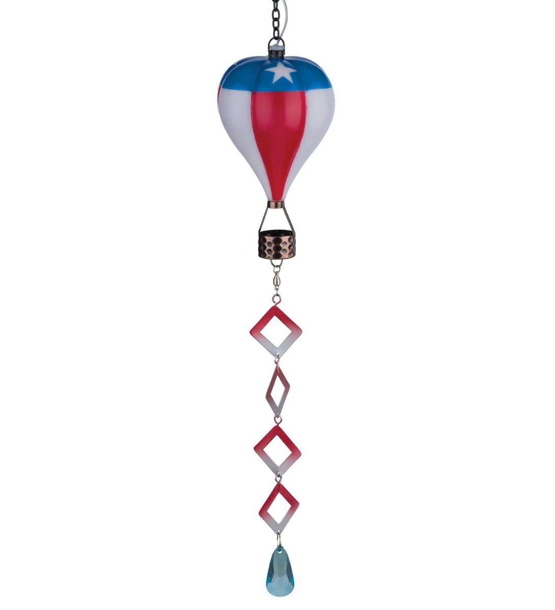 Mini Hot Air Balloon Spinner Solar Lantern - Americana
