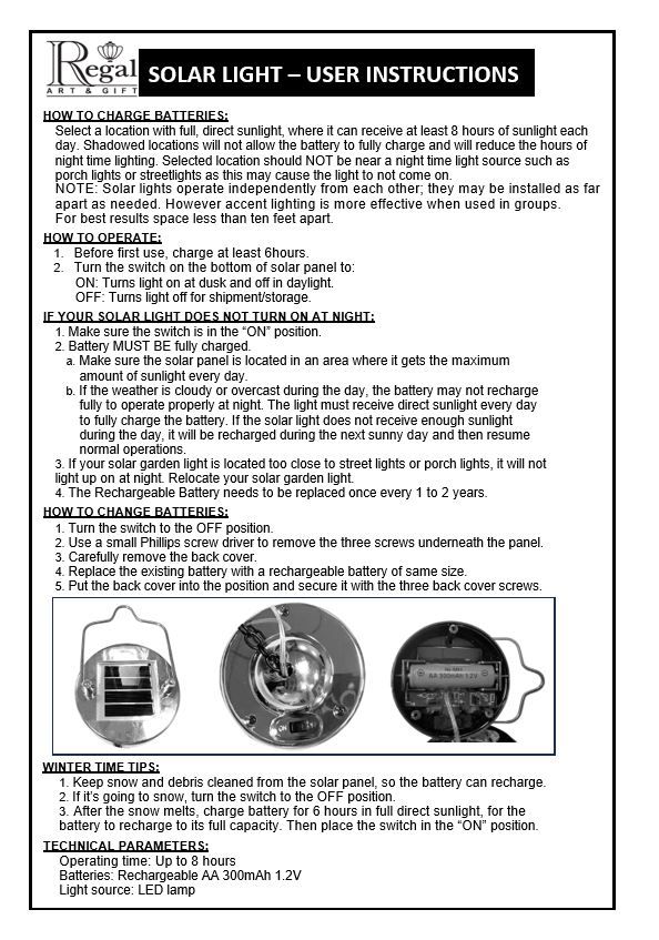 Mini Hot Air Balloon Spinner Solar Lantern - Americana