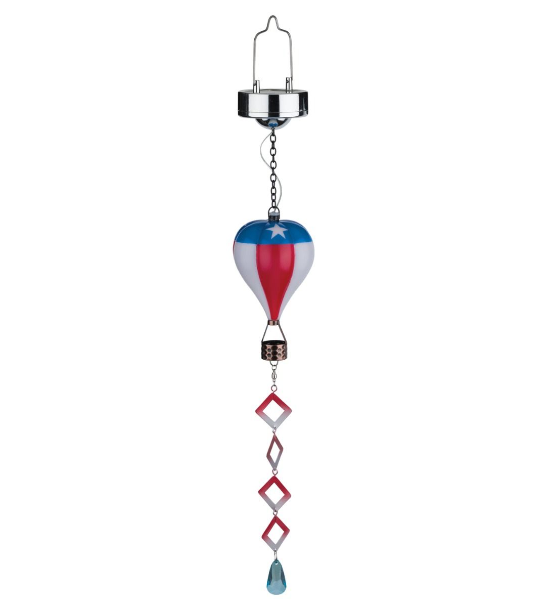 Mini Hot Air Balloon Spinner Solar Lantern - Americana