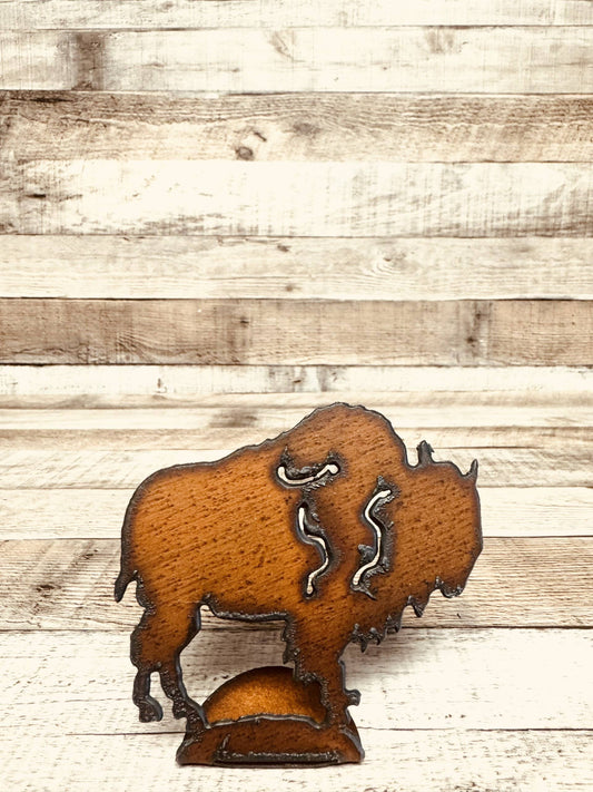 Buffalo Rustic Metal Figurine