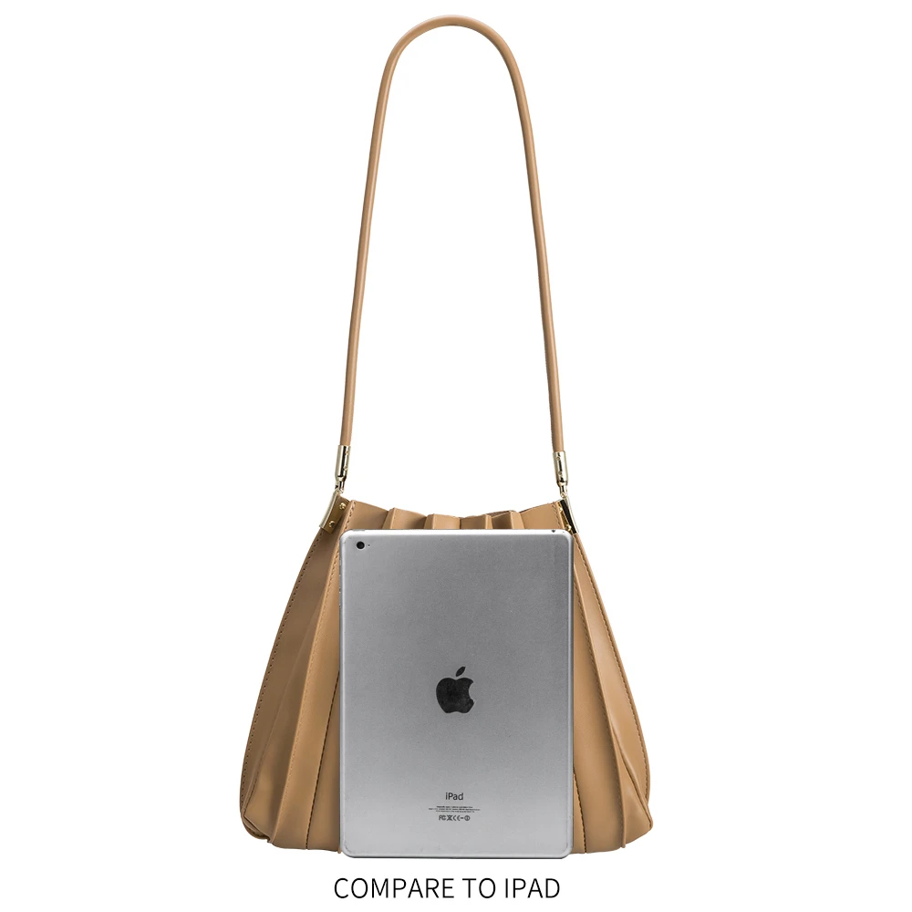 Carrie Yellow Pleated Vegan Shoulder Bag