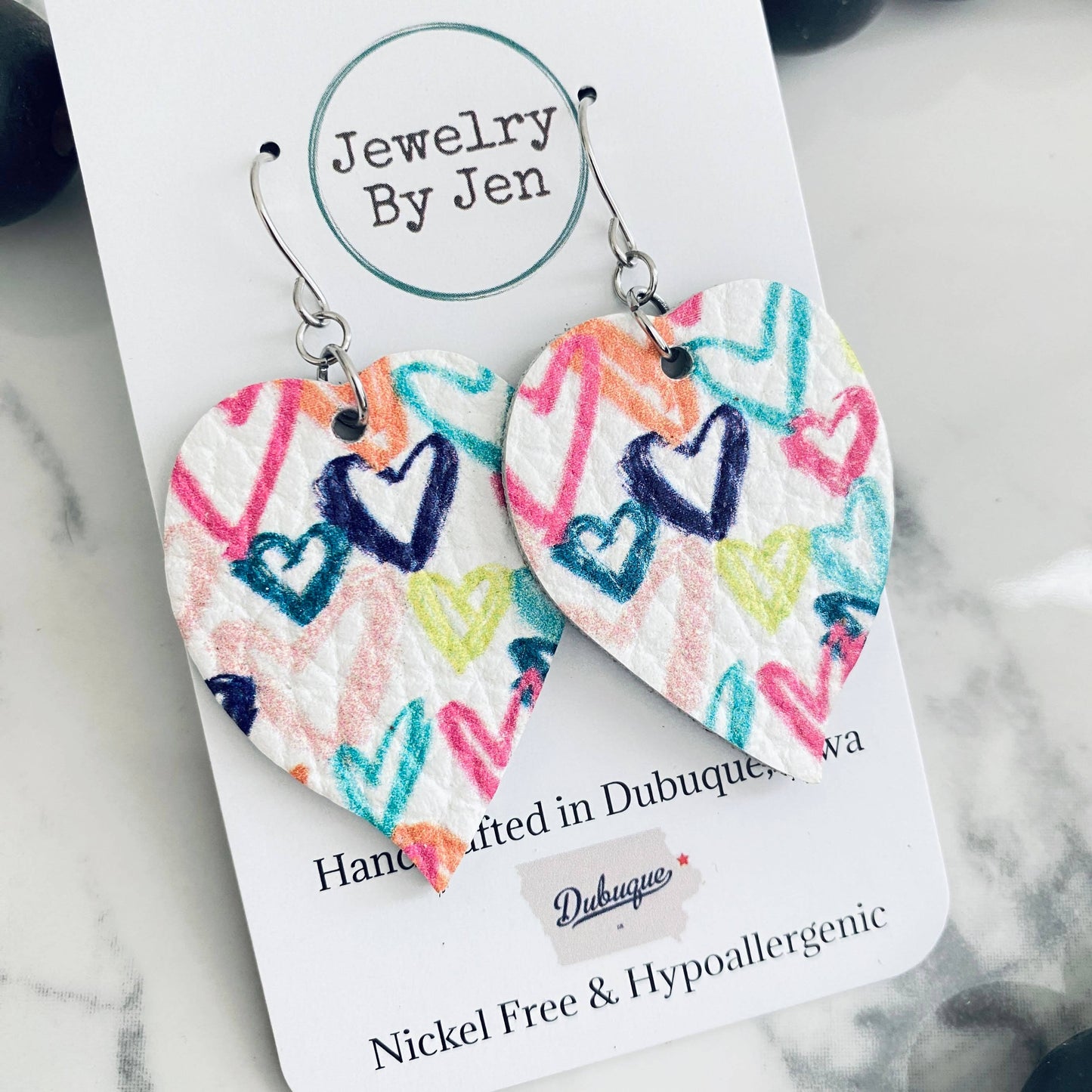 Heart Petal Earrings: Candy Hearts