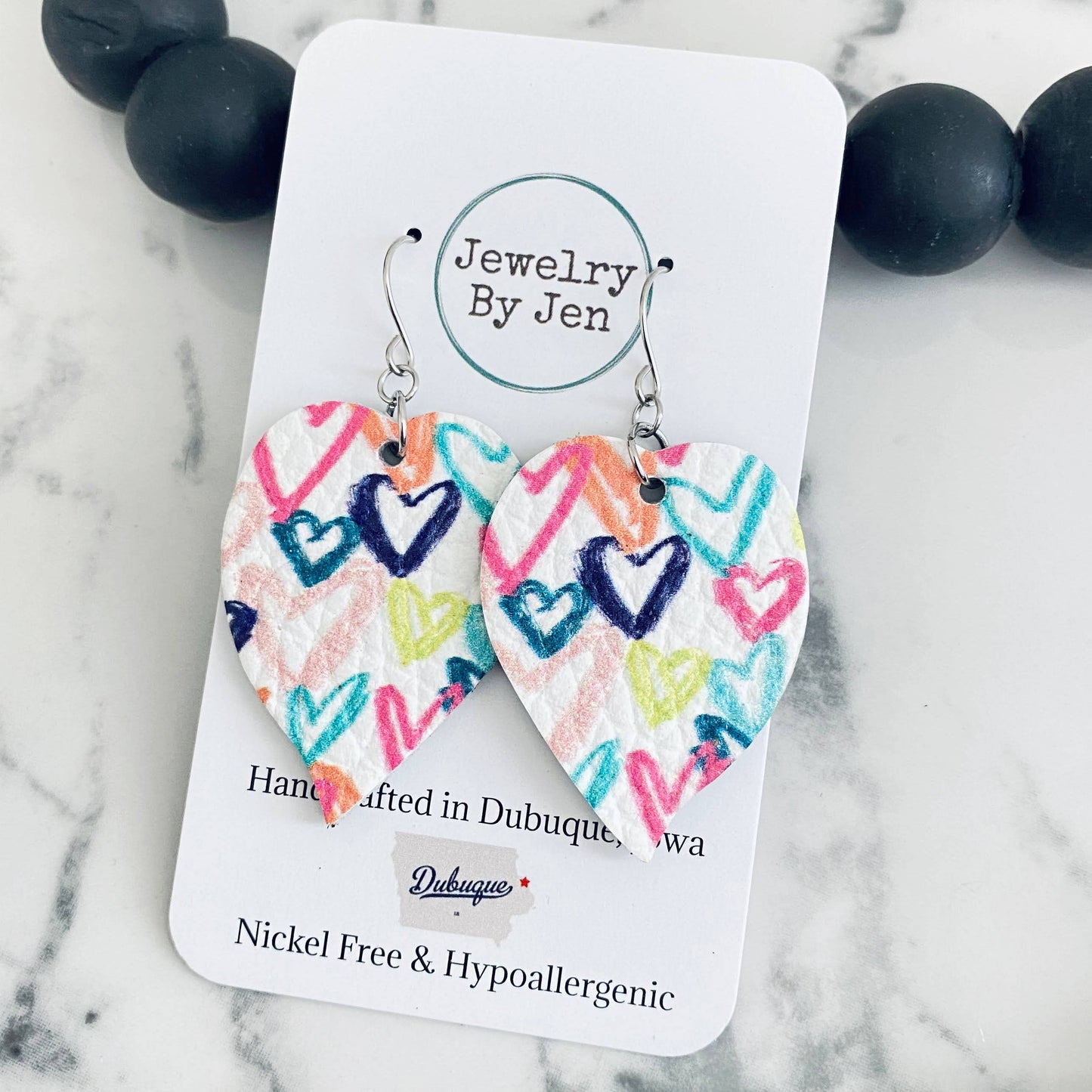 Heart Petal Earrings: Candy Hearts