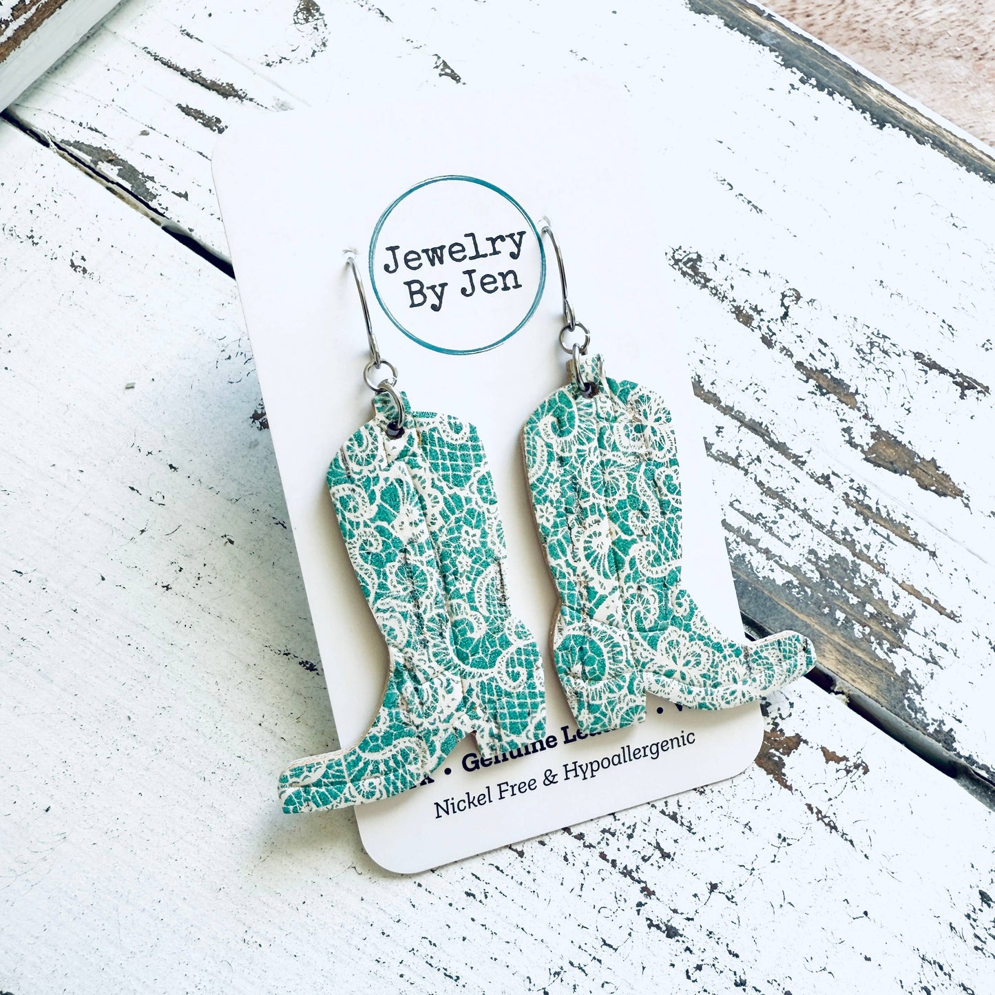 Cowgirl Boots: Aqua Lace