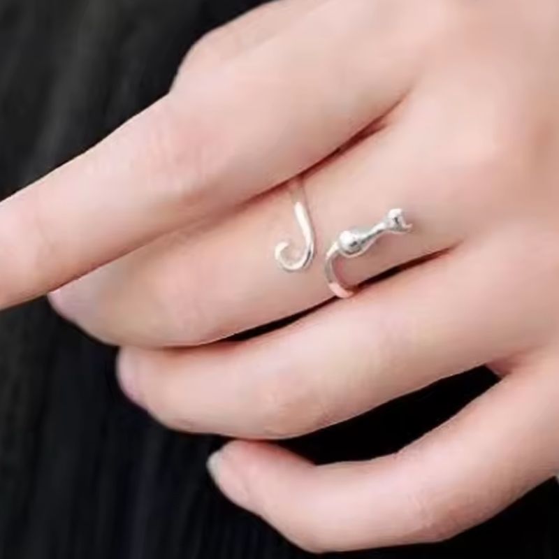 Silver Cat Ring