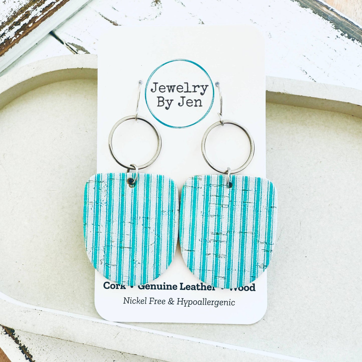 Boho Dangle: Turquoise Pinstripes