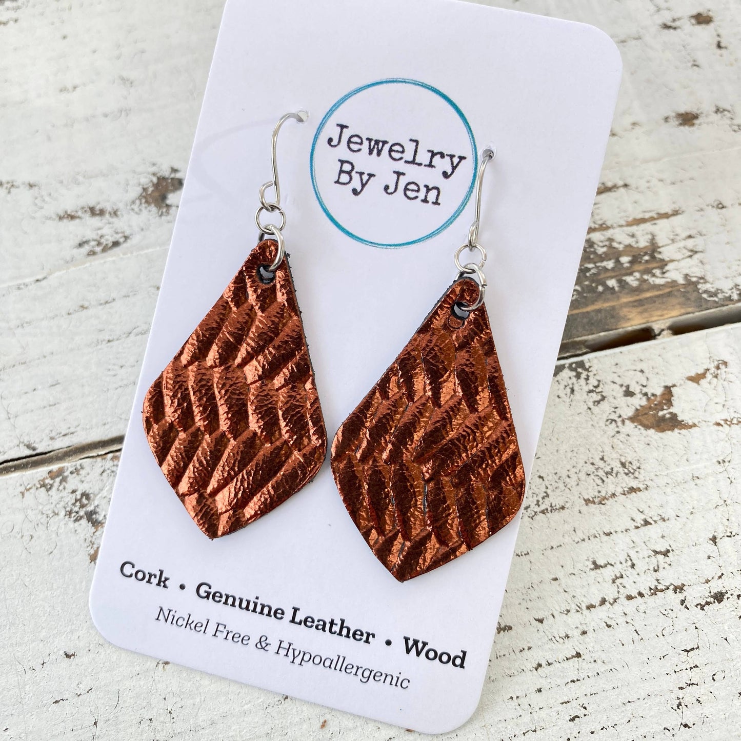 Elegant Teardrop (Small): Copper Braided