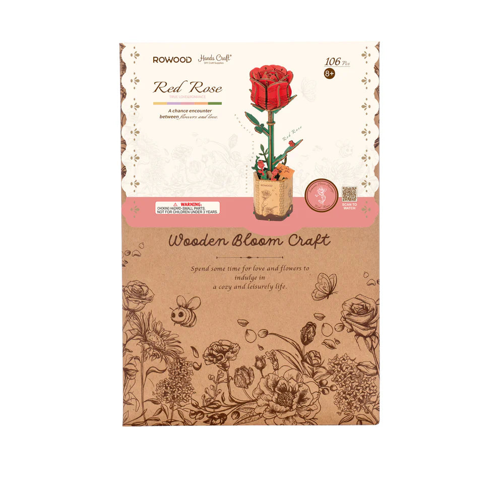 Red Rose Wooden Puzzle Kit