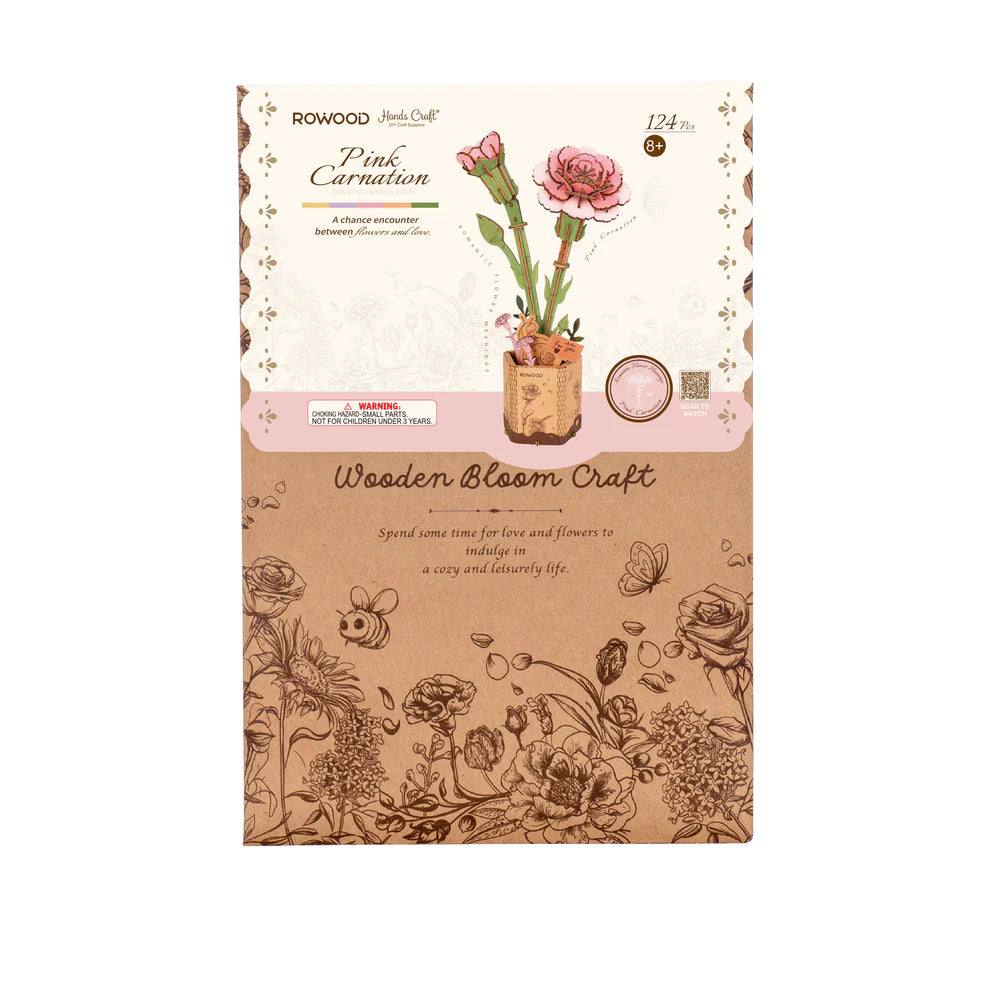 Pink Carnation Wooden Puzzle Kit