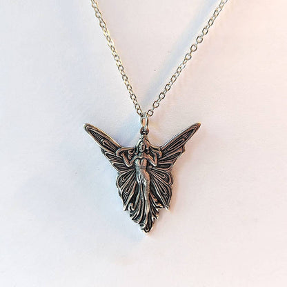 Antique Silver Angel Necklace