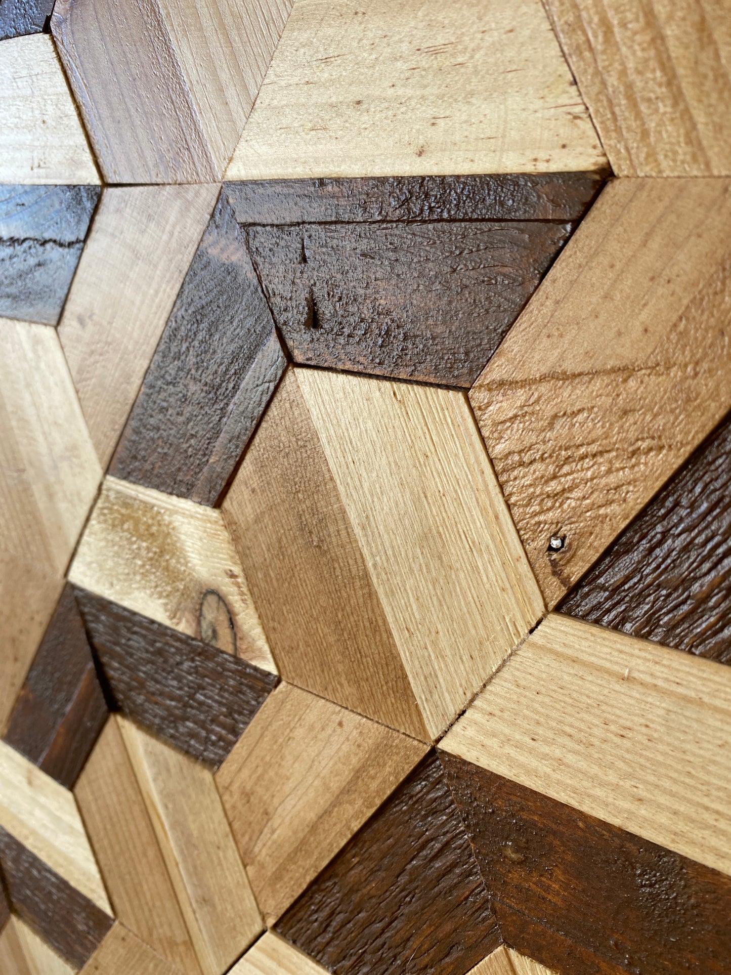 Inlaid Geometric Wooden Art