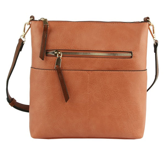 Elina Zipper Front Crossbody Bag