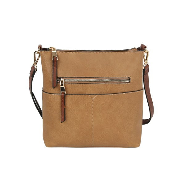 Elina Zipper Front Crossbody Bag