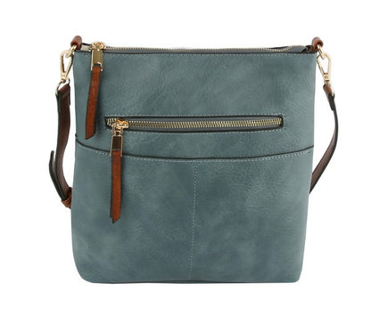 Elina Zipper Front Crossbody Bag