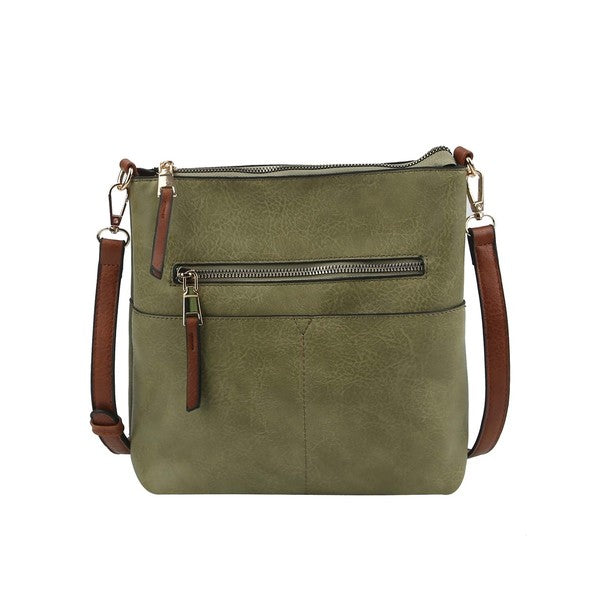 Elina Zipper Front Crossbody Bag