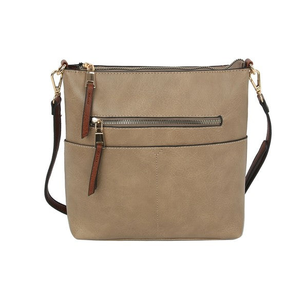 Elina Zipper Front Crossbody Bag