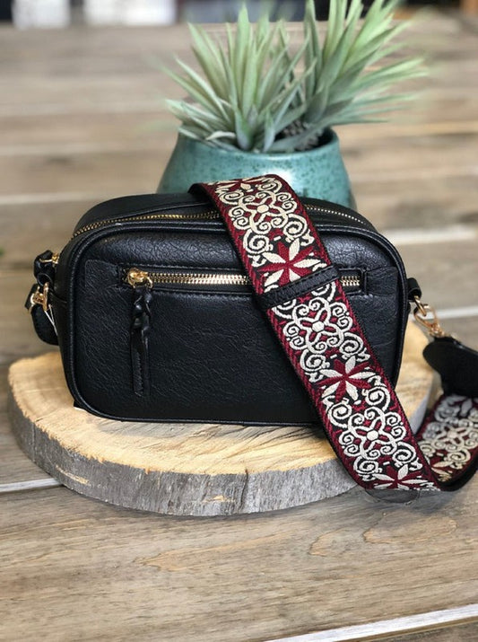 Crossbody Boho Bag with Guitar Strap