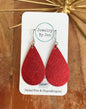 Medium Teardrop: Metallic Red Saffiano