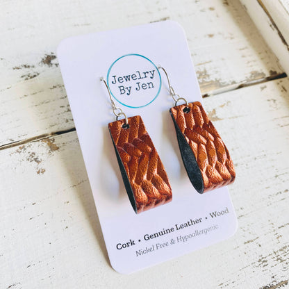 Jodi Earrings: Copper Braided