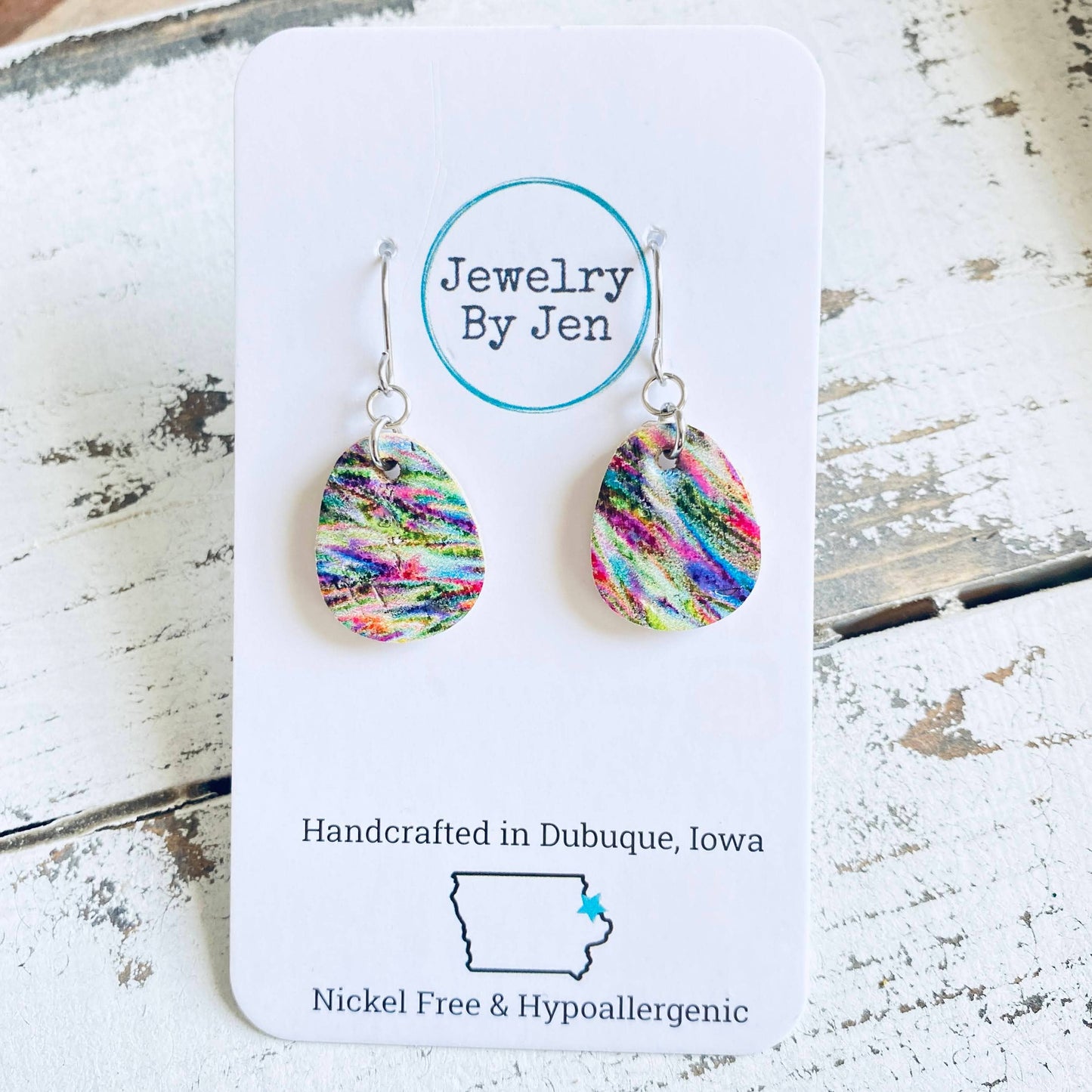 Easter Egg Earrings: Psychedelic Rainbow