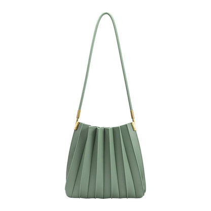 Carrie Sage Pleated Vegan Shoulder Bag