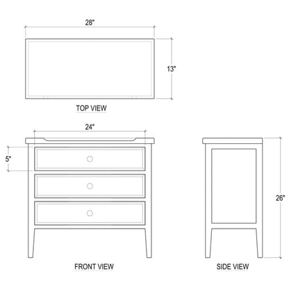 Eton 3 Drawer Side Chest