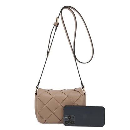 Woven Flap Crossbody Bag