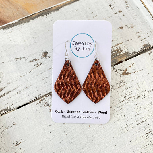 Elegant Teardrop (Small): Copper Braided