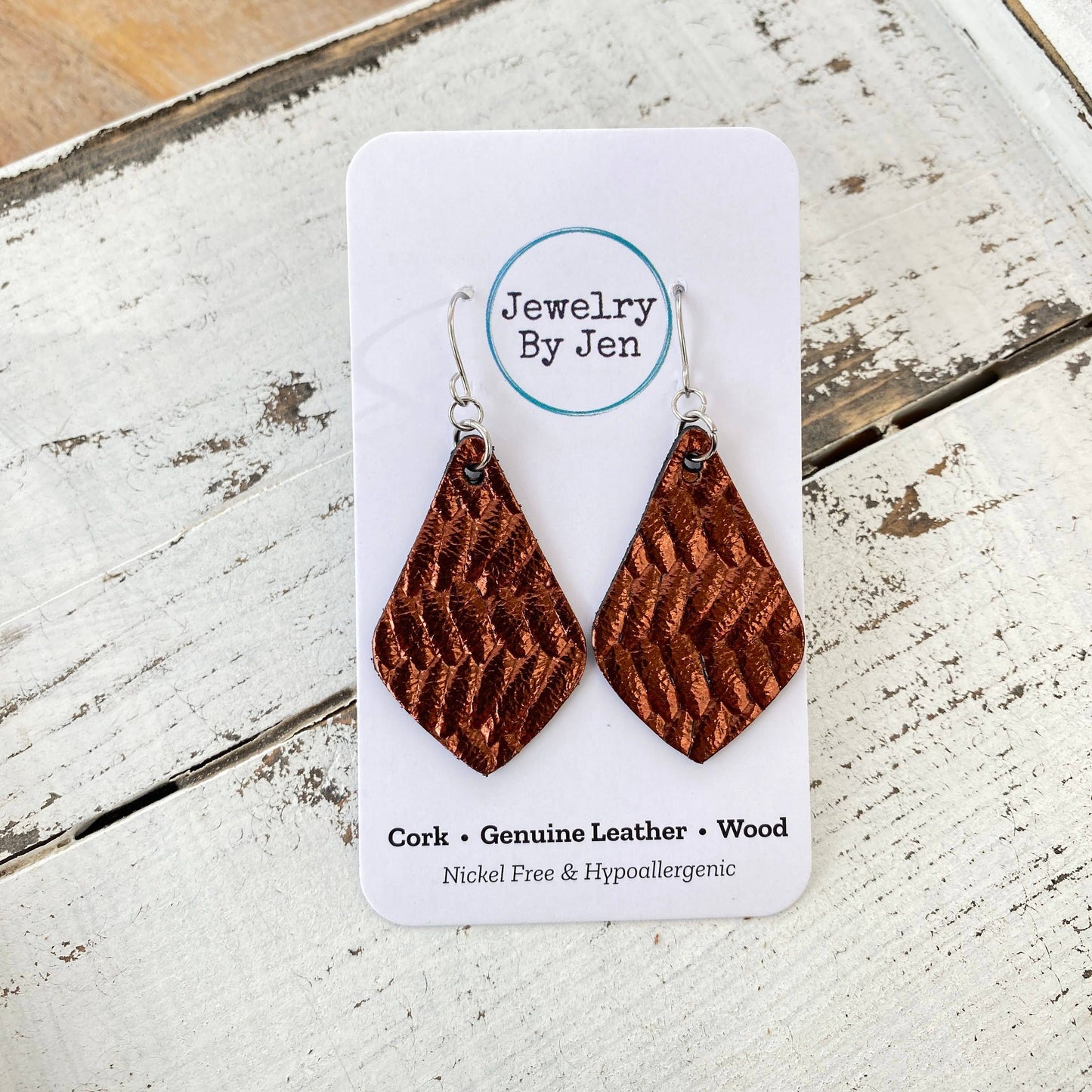 Elegant Teardrop (Small): Copper Braided