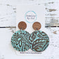Wood Stud Earring: Turquoise & Brown Daisy