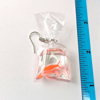 Fish in a Bag, Resin Earrings