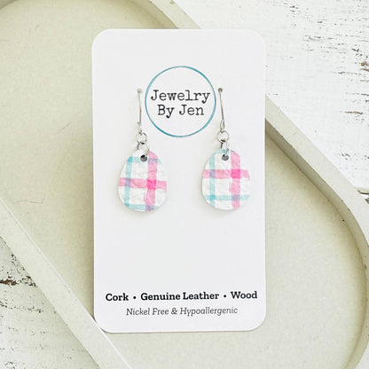 Easter Egg Earrings: Spring Plaid