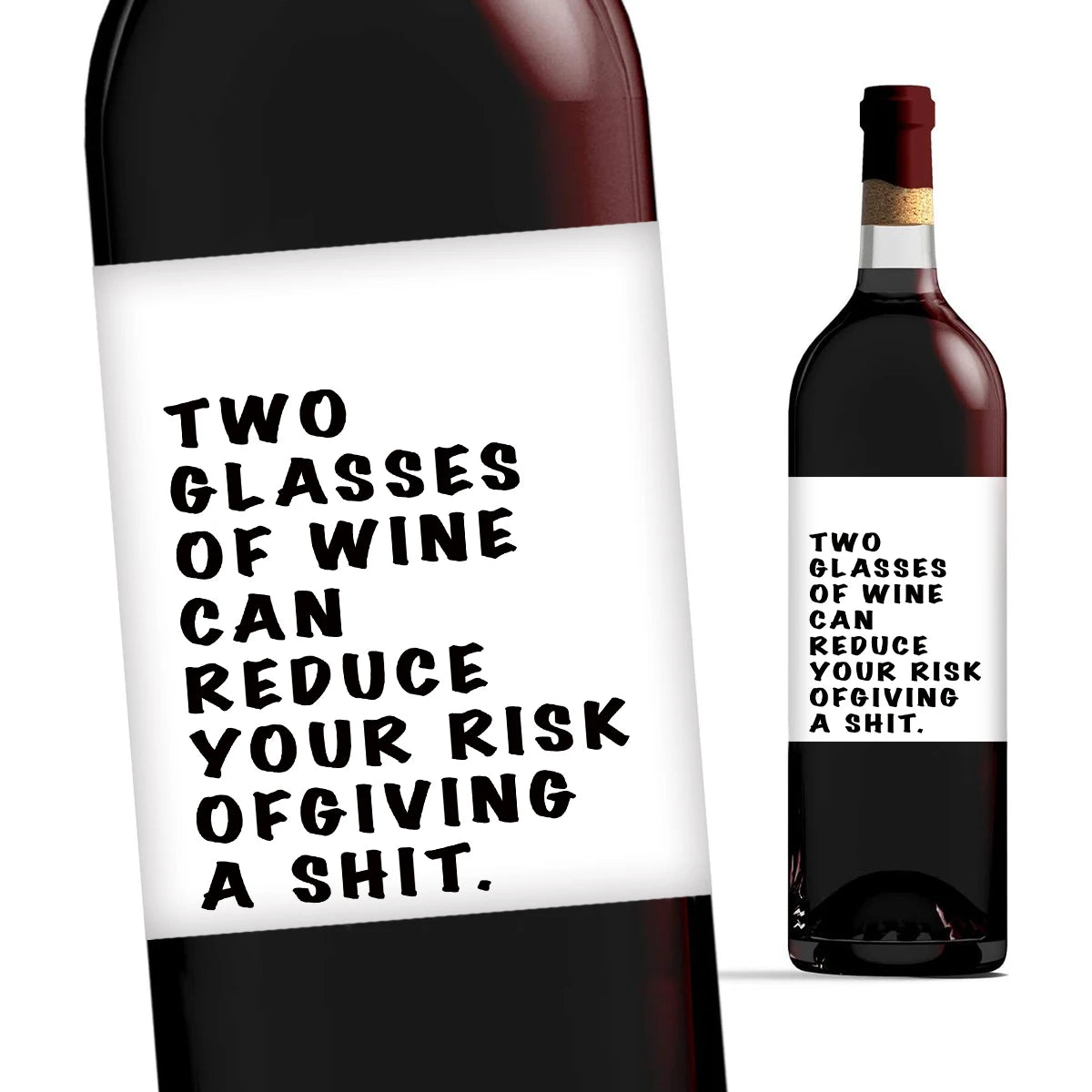 Two Glasses of Wine - Wine Bottle Label