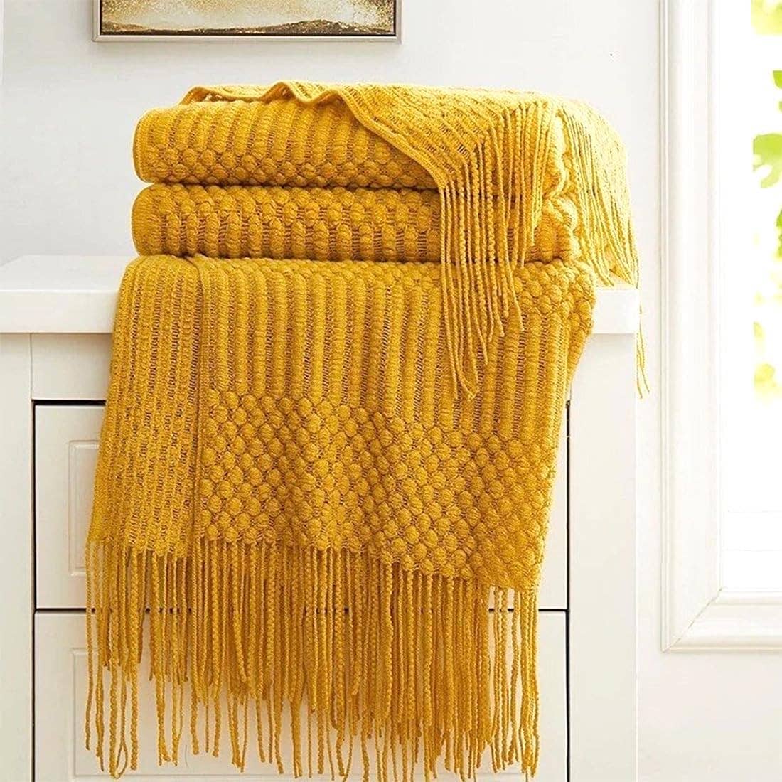 Waffle Stripe 50x60 Inch Throw Blanket