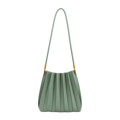 Carrie Sage Pleated Vegan Shoulder Bag