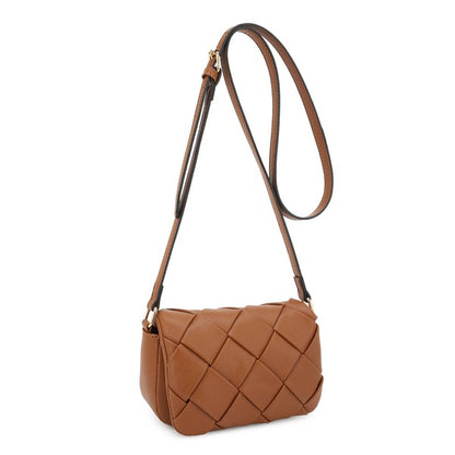 Woven Flap Crossbody Bag