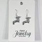 Dachshund Dog Antique Silver Earrings
