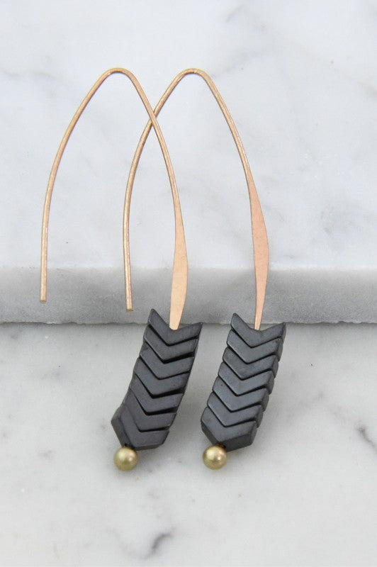 Boho Chevron Stone Earrings