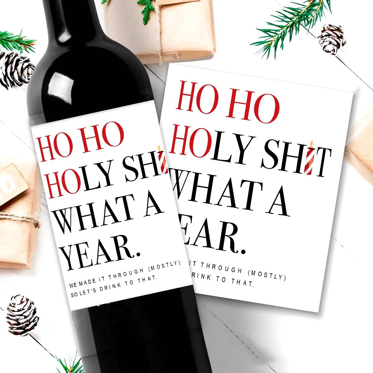 Wine Labels "Ho Ho Ho"