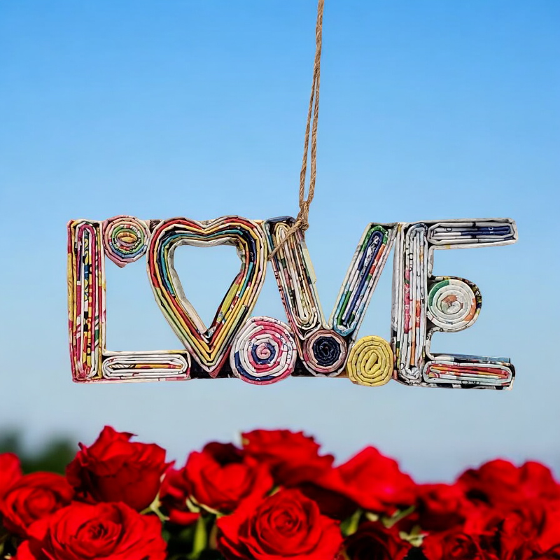 Love Sign Ornament - Recycled Paper