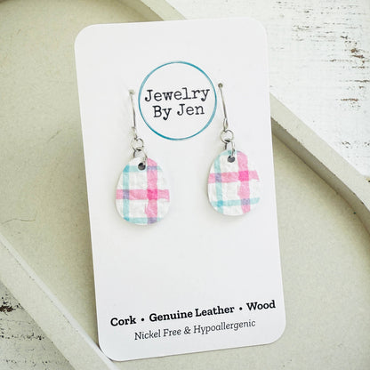 Easter Egg Earrings: Spring Plaid