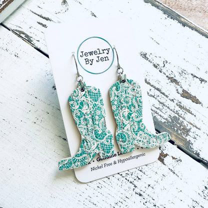 Cowgirl Boots: Aqua Lace