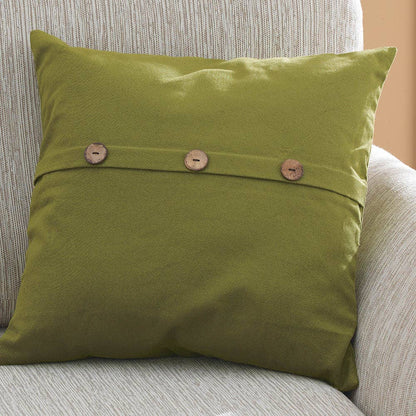 Green Pillow with Buttons, 18"