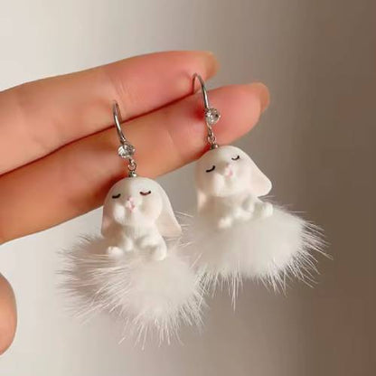 Furry Rabbit Earrings