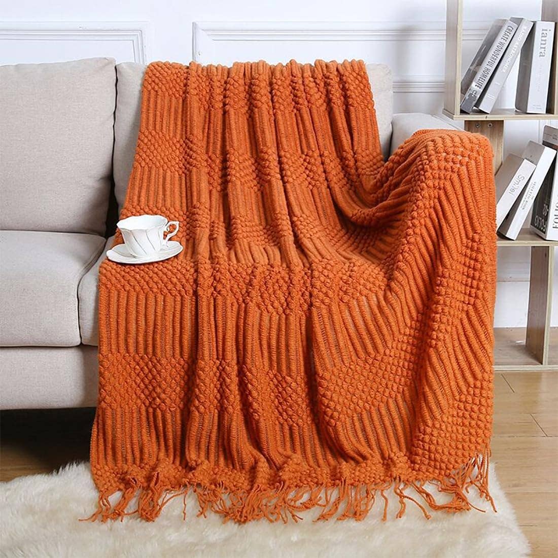 Waffle Stripe 50x60 Inch Throw Blanket