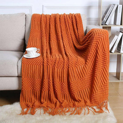 Waffle Stripe 50x60 Inch Throw Blanket