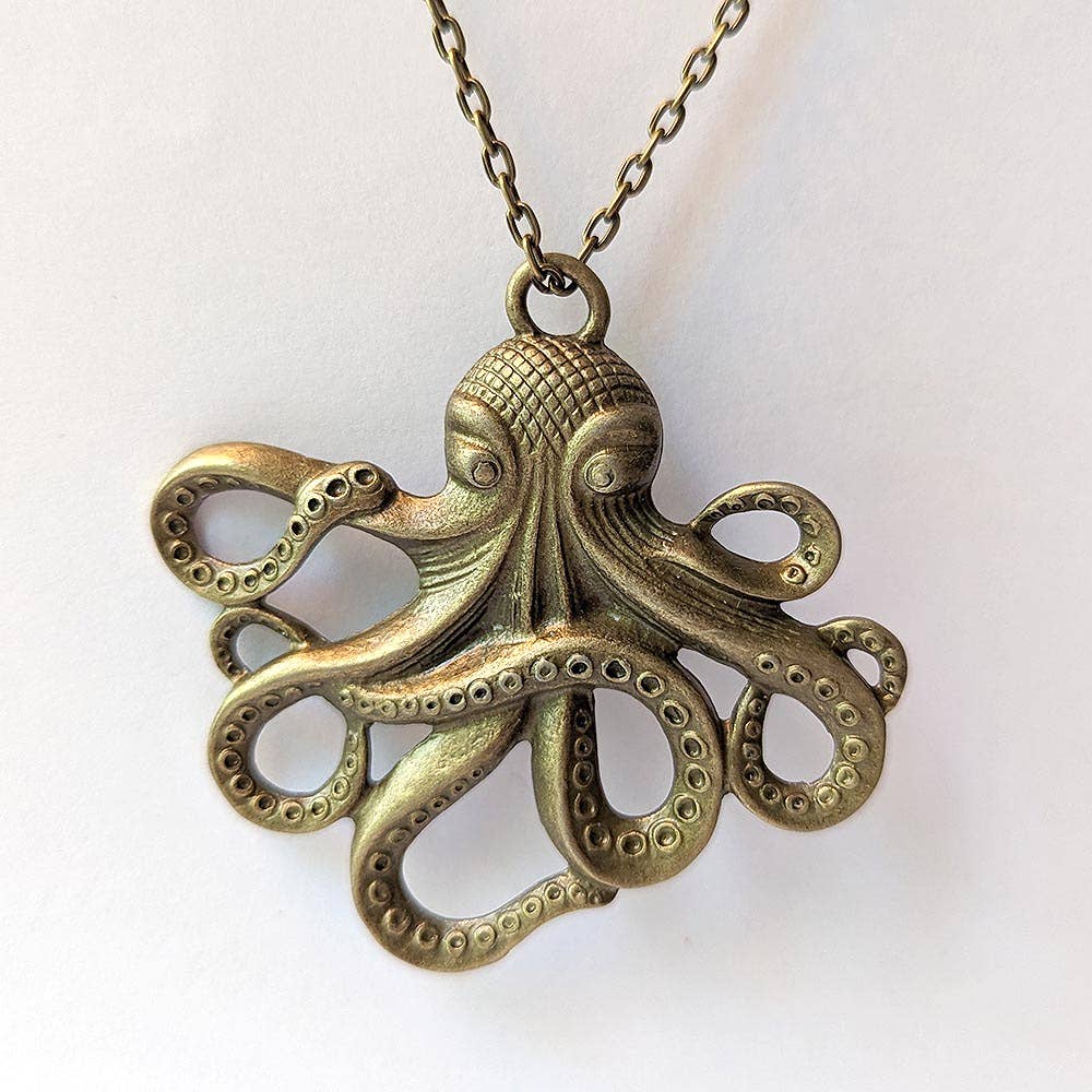 Antique Bronze Large Octopus Necklace