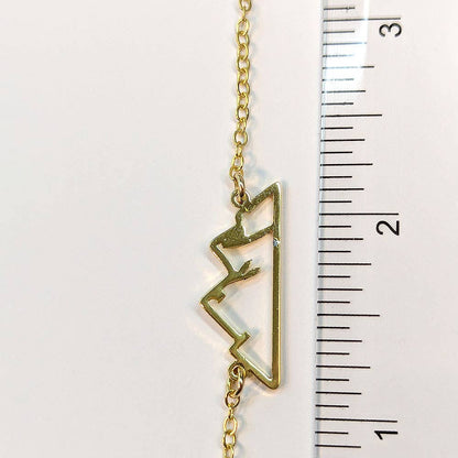 Stainless Steel Mountains Connector Gold Necklace