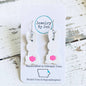 Bunny Earrings: White w/Pink Tail